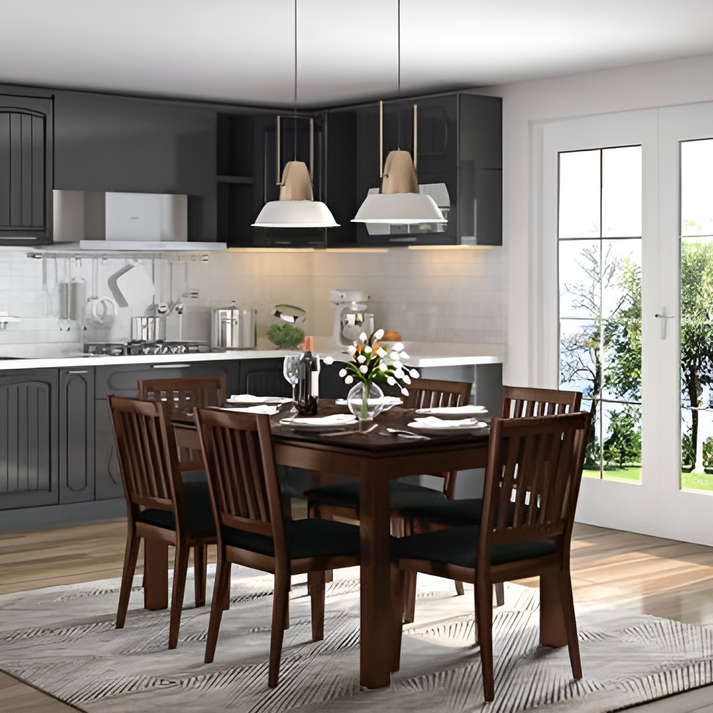 Dining Room Combo - 1 - Double Door Fridge 240L, Diner 6 Seater Dining Table Set by Urban Ladder