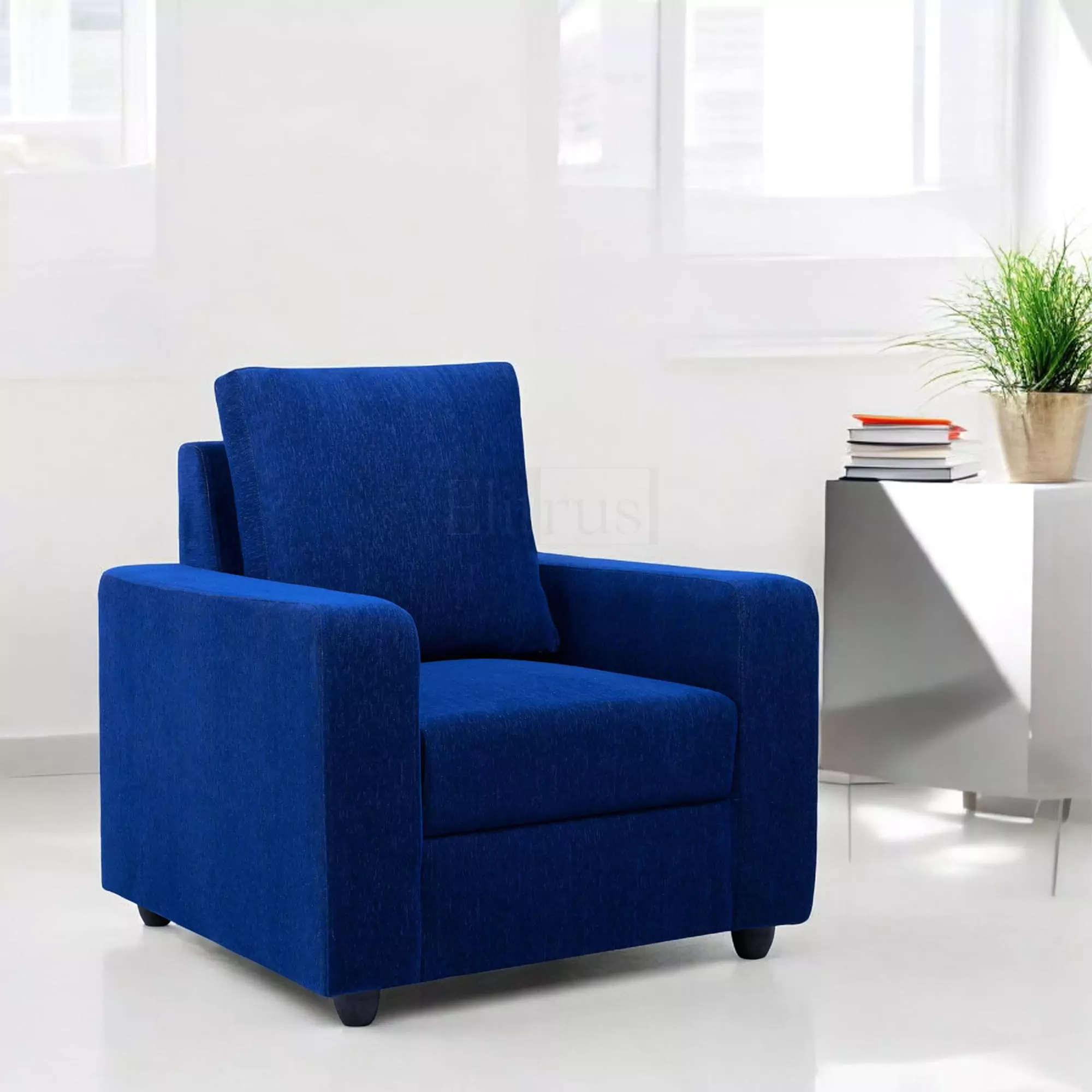 Klassik Blue 1 Seater Sofa by Elitrus