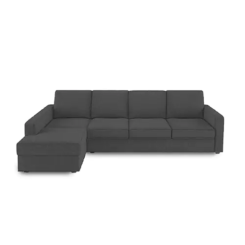 Klassik Grey L Shape Sofa (5 Seater - right )  by Elitrus