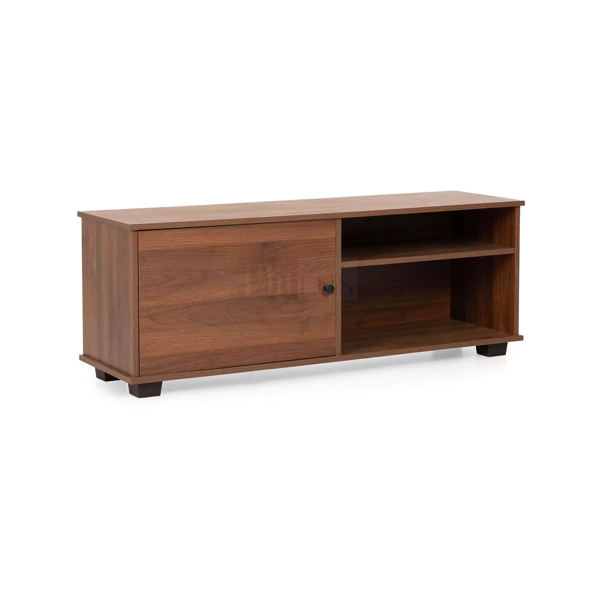 Engineered Wood Free Standing TV Unit In Dark Wenge Finish by Urban Ladder