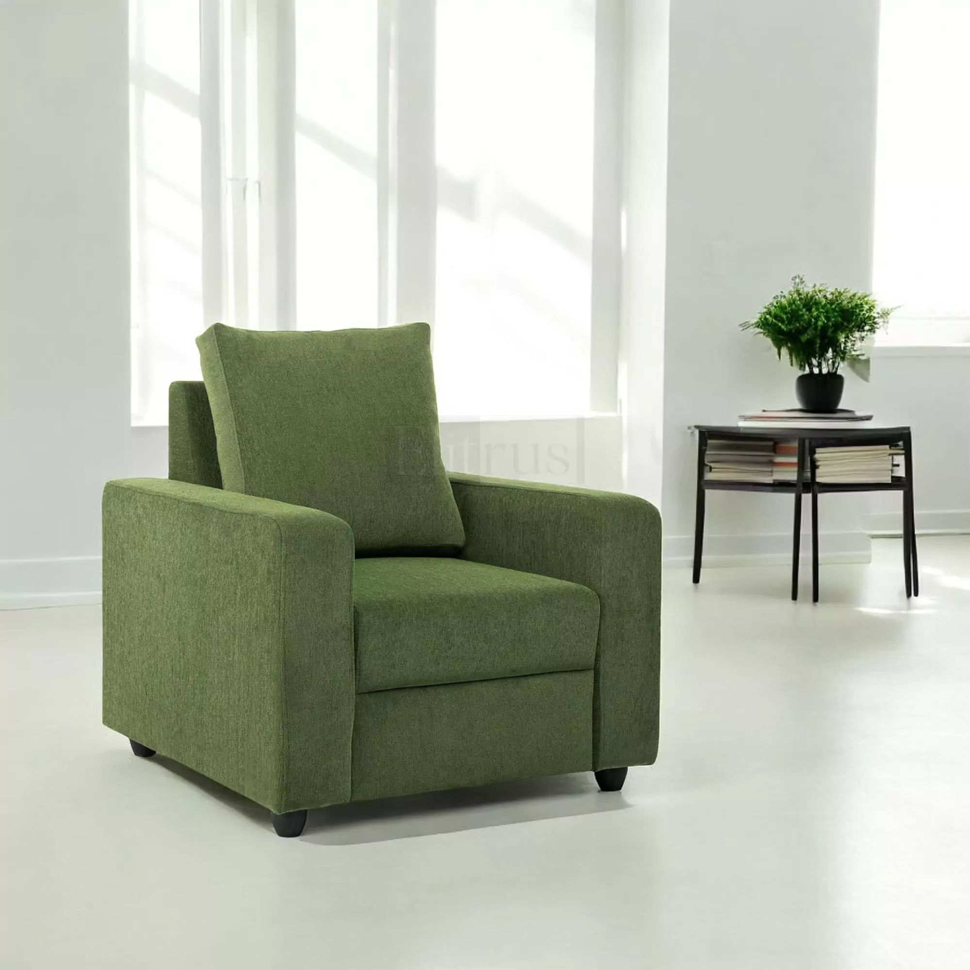 Klassik Green 1 Seater Sofa by Elitrus