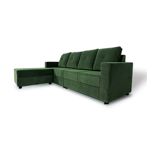 Klassik Green 4 Seater Interchangeable L Shape Sofa Set  by Elitrus