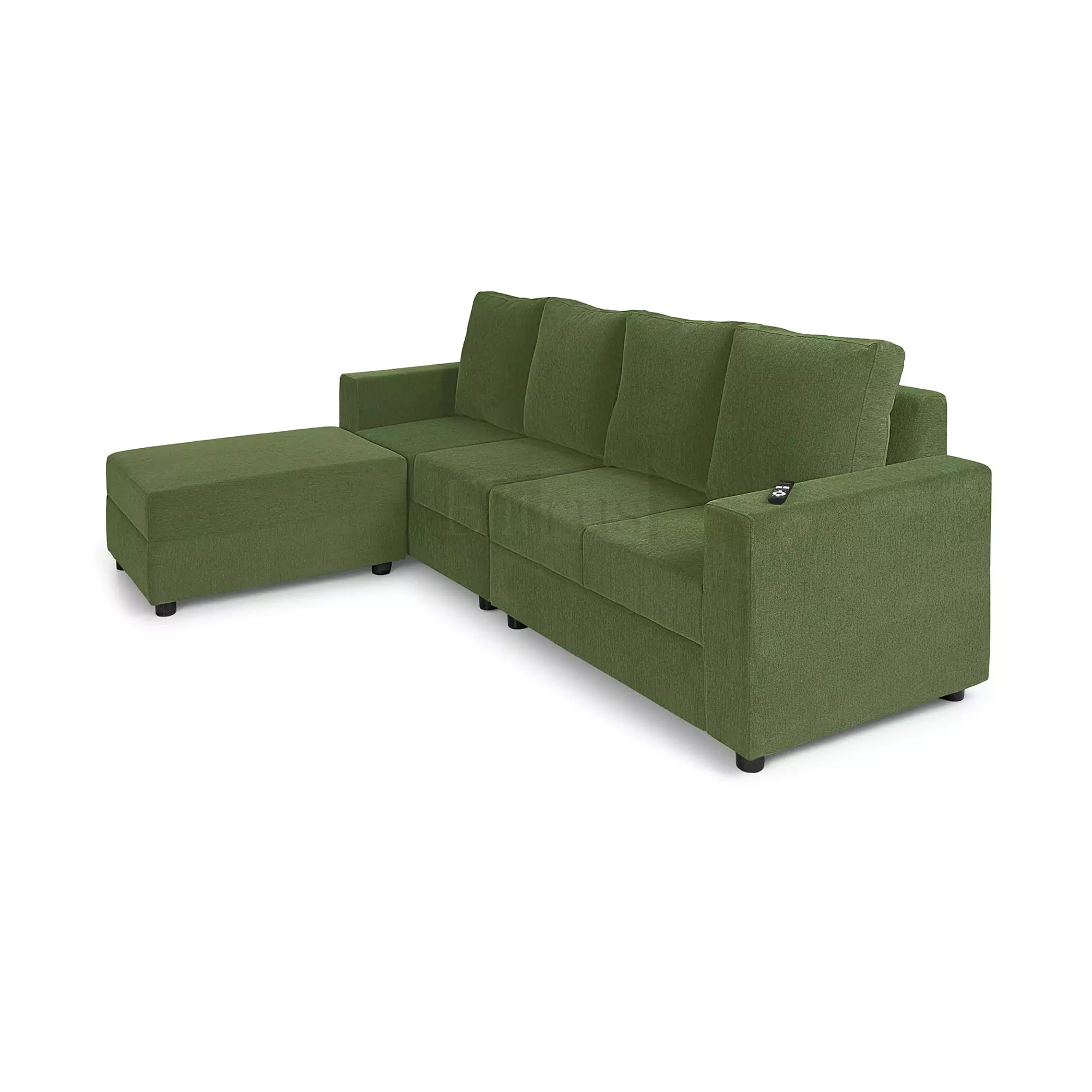 Klassik Green 4 Seater Interchangeable L Shape Sofa Set  by Elitrus