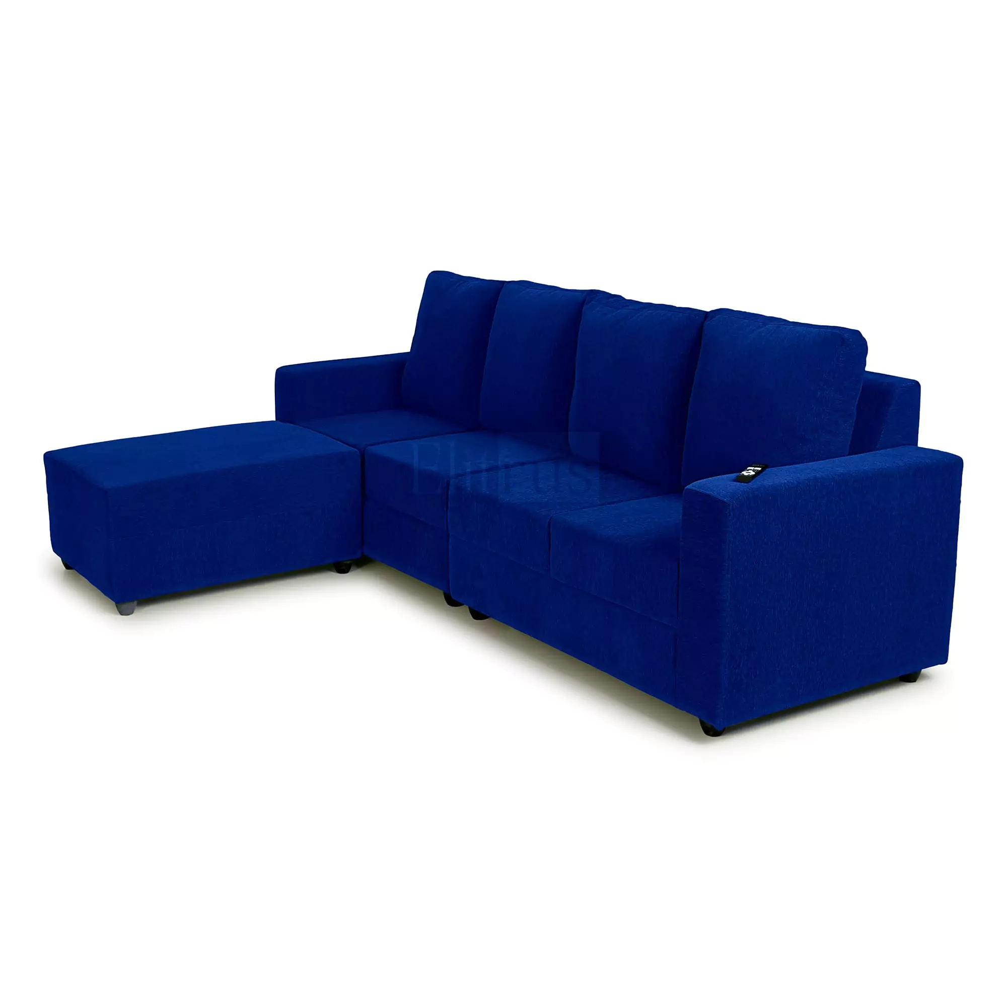 Klassik Blue 4 Seater Interchangeable L Shape Sofa Set  by Elitrus