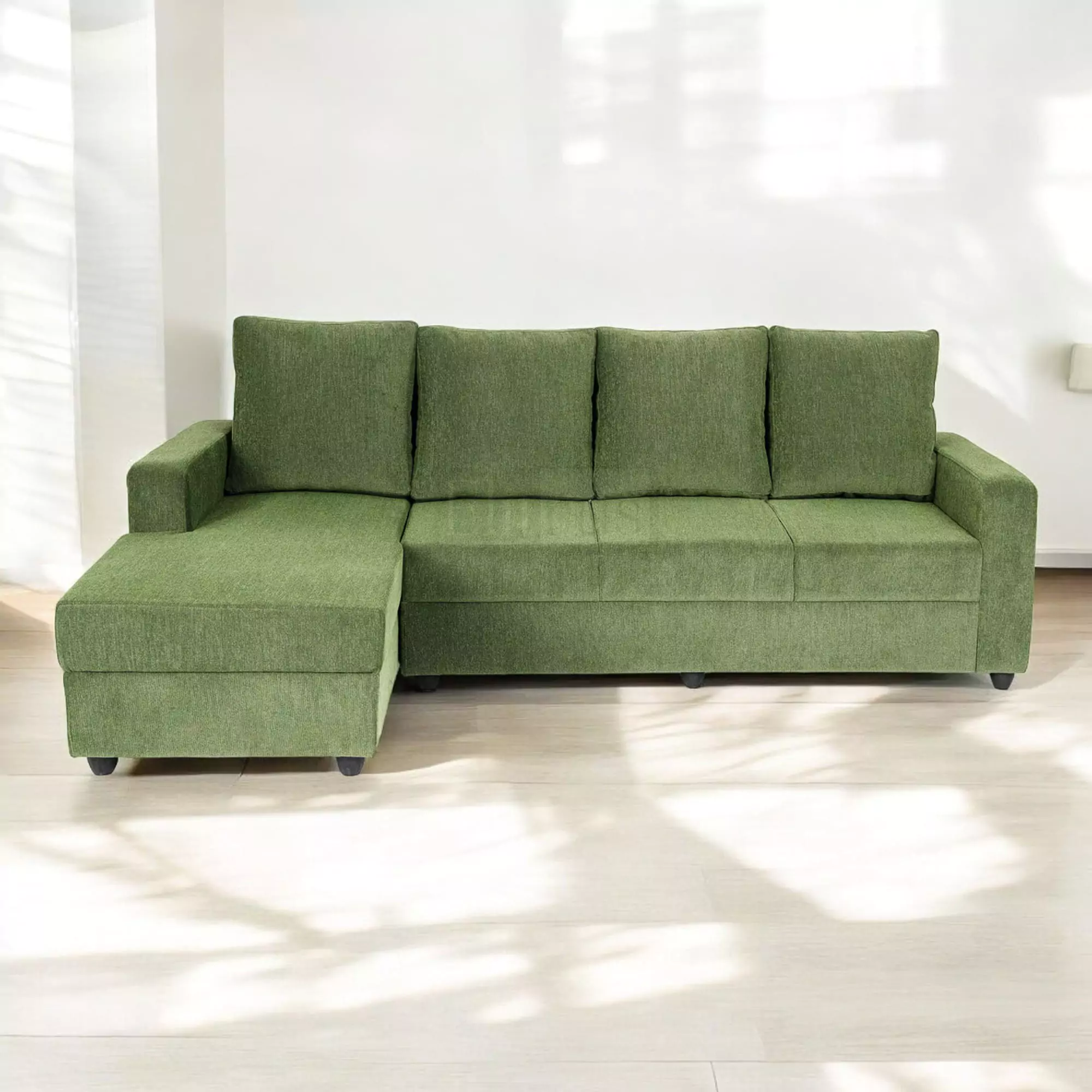 Klassik Green L Shape Sofa (5 Seater - right )  by Elitrus