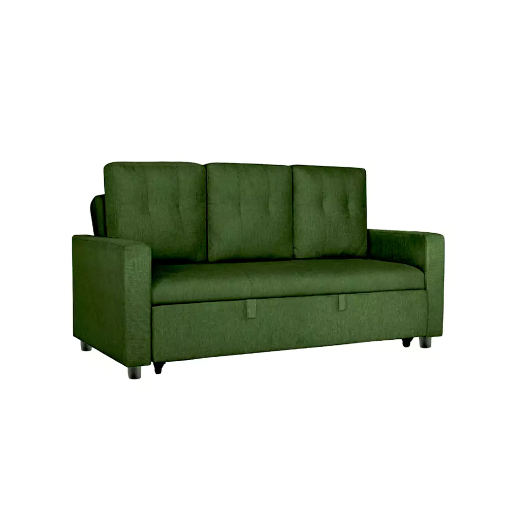 Klassik Green 3 Seater Sofa Cum Bed  by Elitrus 