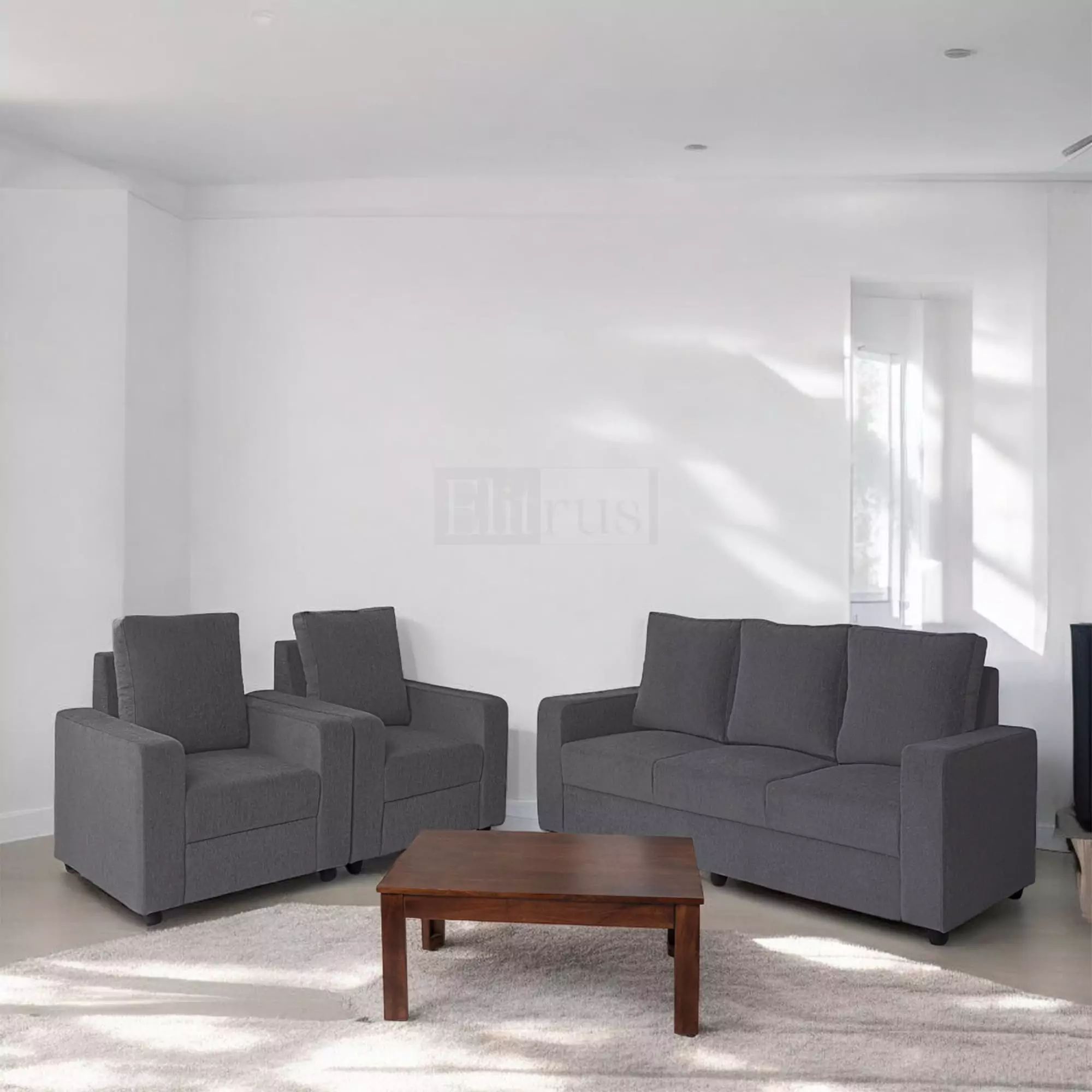 Combo 16 - Klassik Grey 3 Seater + 1 Seater + 1 Seater Sofa by Elitrus