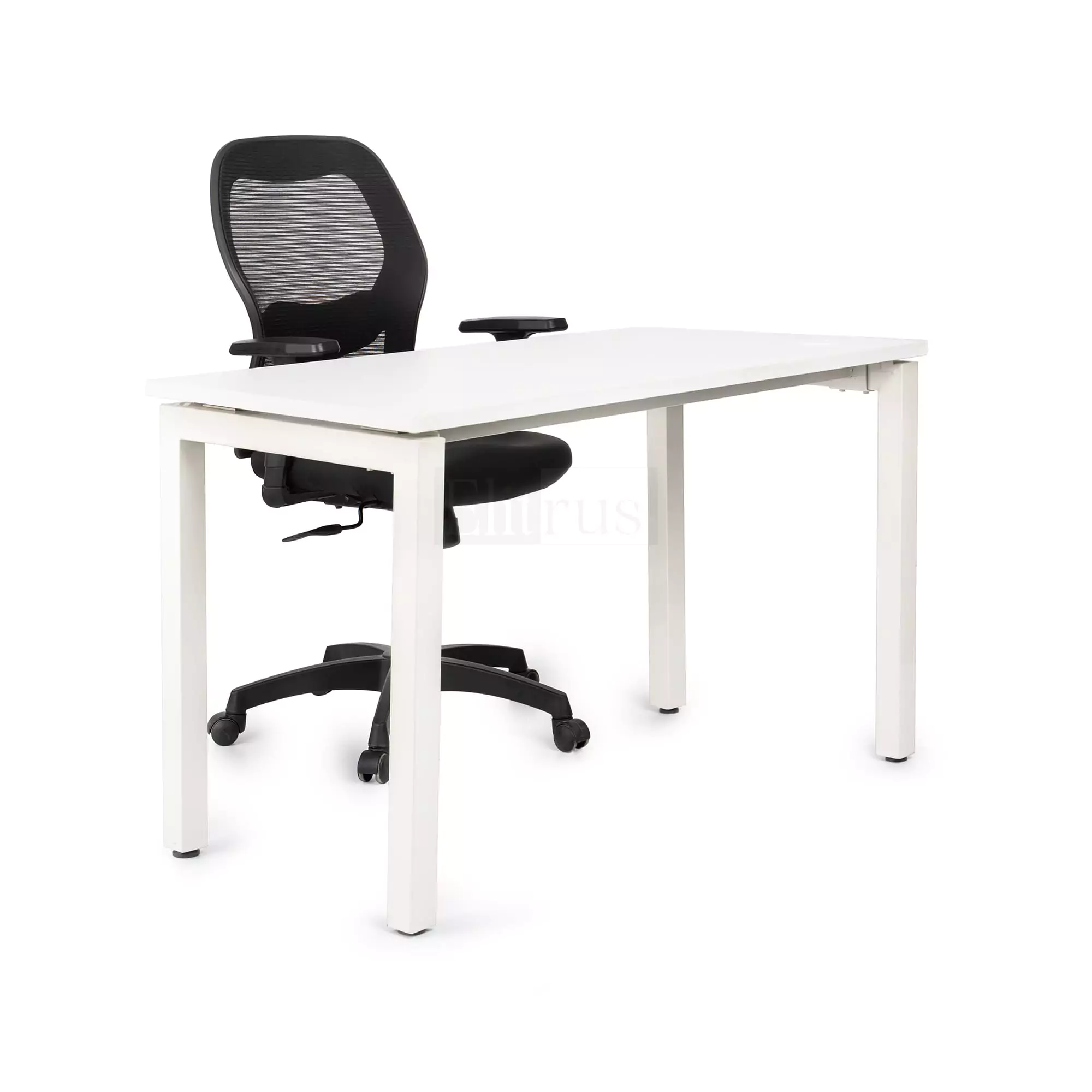 Office Combo 1: Elitrus Seater (4 x 2 feet) Open Type Workstation, 1 Ergonomic Chairs with Adjustable Arm