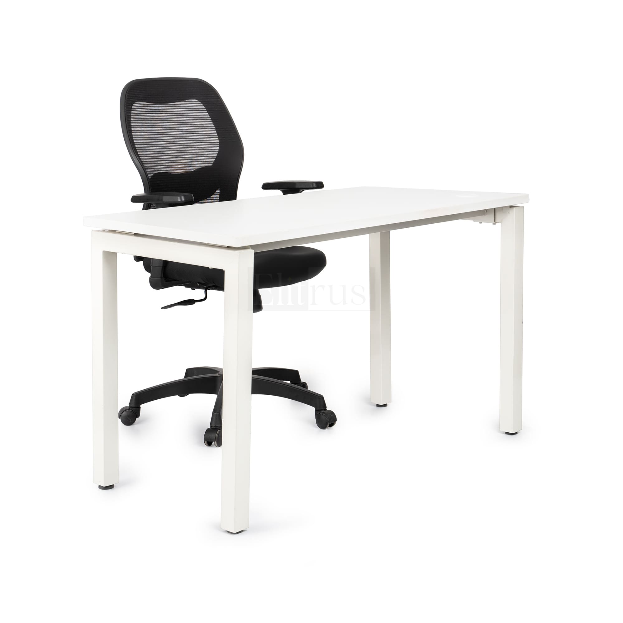 Elitrus (2 X 4 Feet) 1 Seater Office Workstation Table Powder coated metal base with with Prelam particle board top