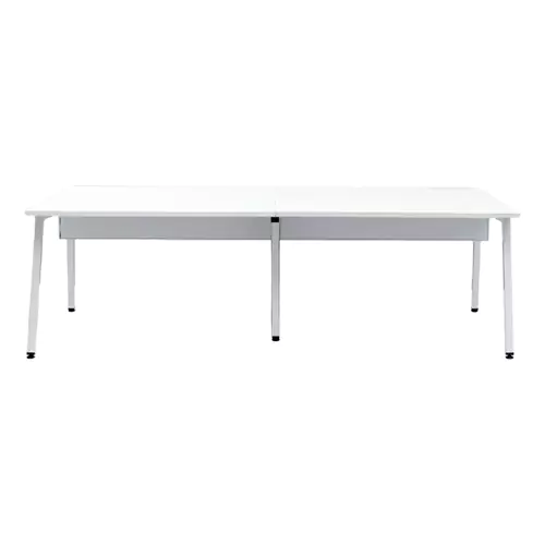 Elitrus 4 Seater Office Workstation Table (4 X 8 Feet) Powder coated metal base with with Prelam particle board top with raceway