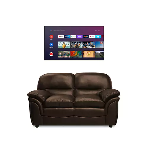 Combo 3 - Exotica Brown 2 Seater Sofa + 43" Smart TV 